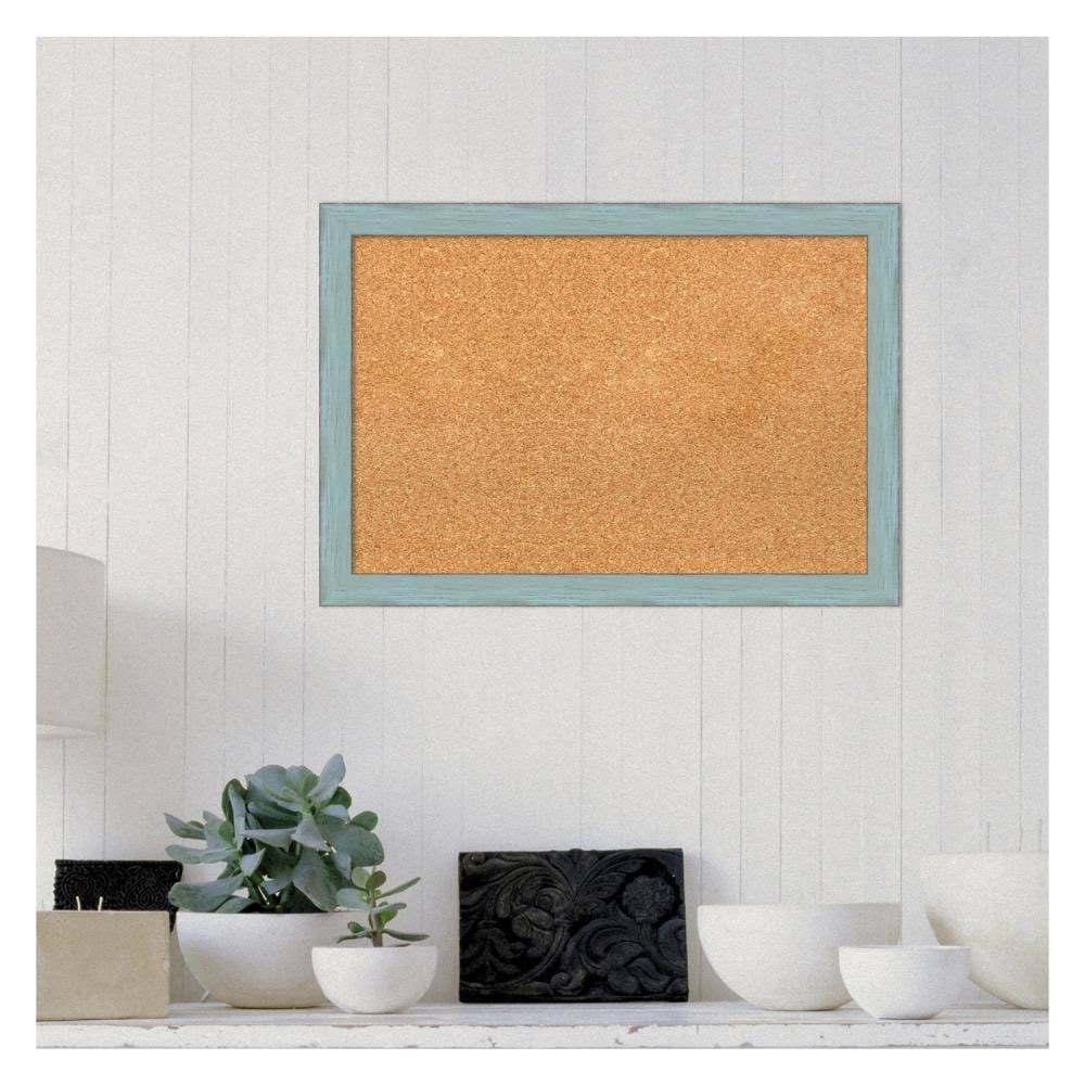 Sky Blue Rustic Framed Cork Board A4907