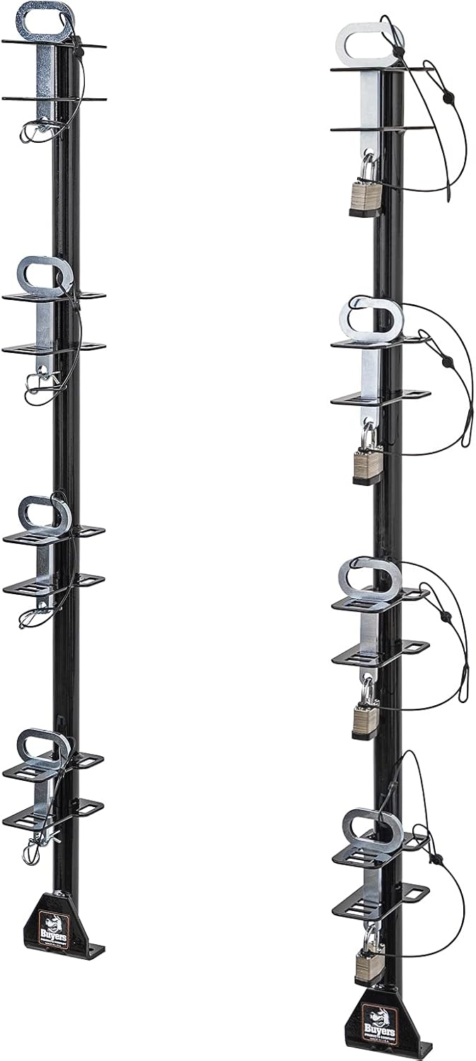 4-Channel Landscape Trimmer Edger Locking Rack, Black H9887
