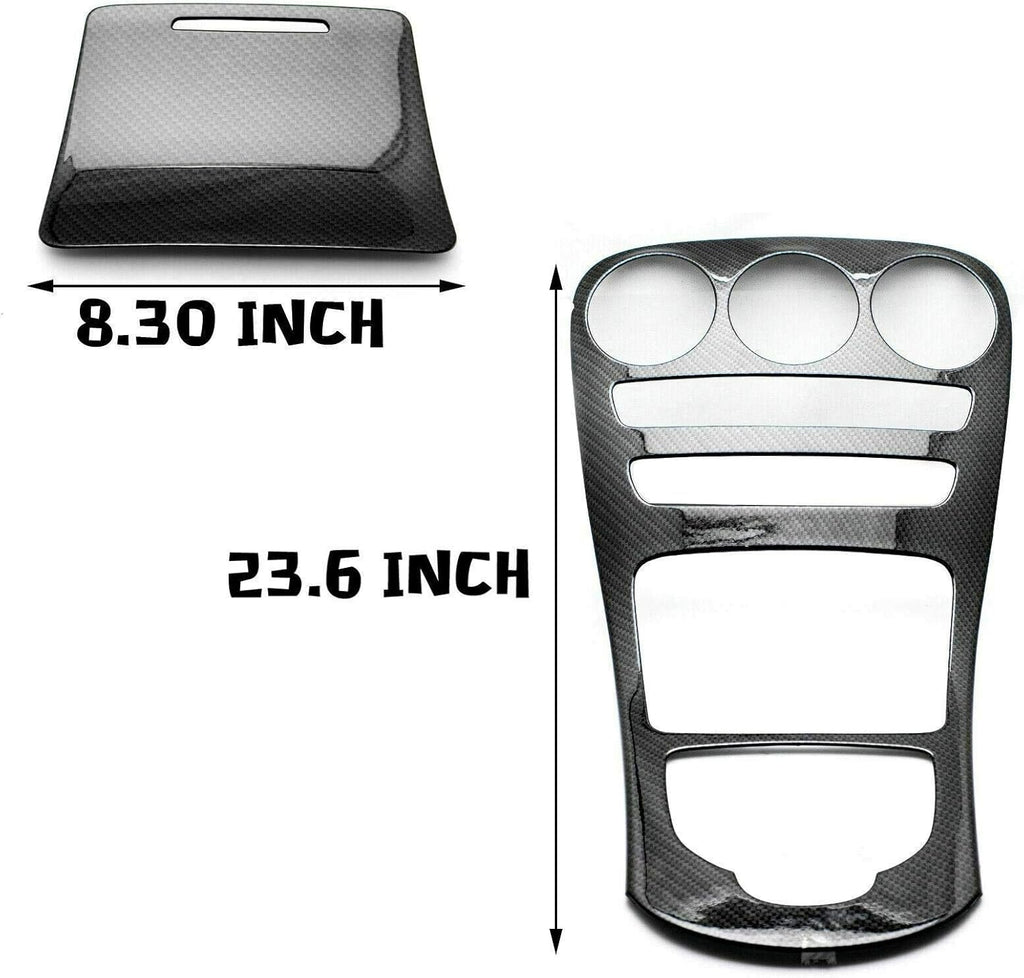 Carbon Fiber Pattern Gear Shift Panel Frame Cover Trim I906