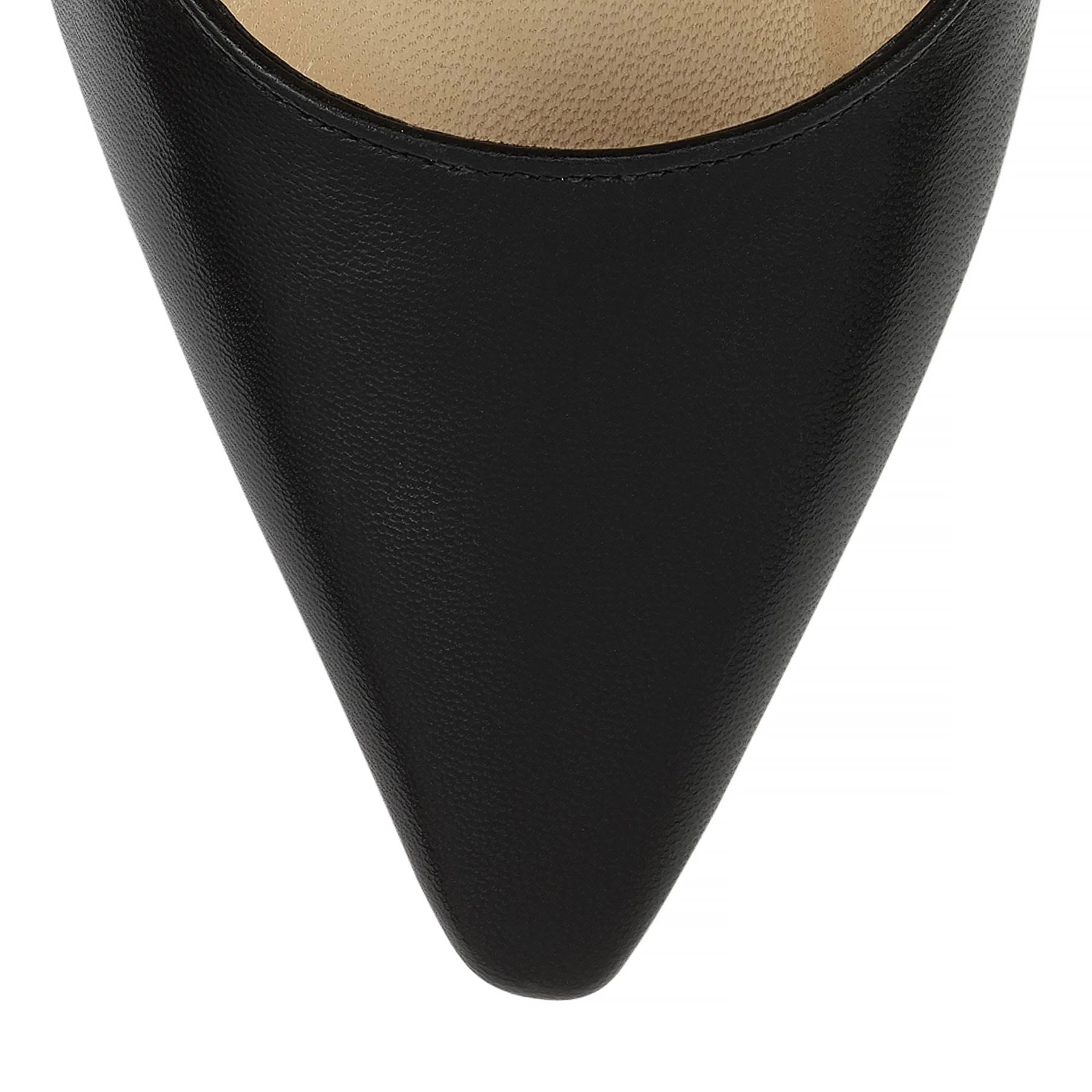 Black Kid Leather Pointy Toe Pumps E1093