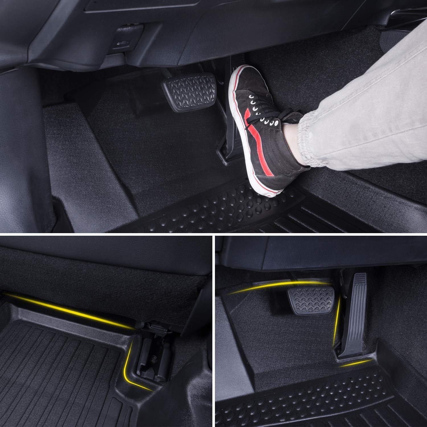 Black Floor Mats Liners for GV80 5 Seats 2021 2022 Heavy Duty All Weather Guard Front Rear Auto Carpet L128