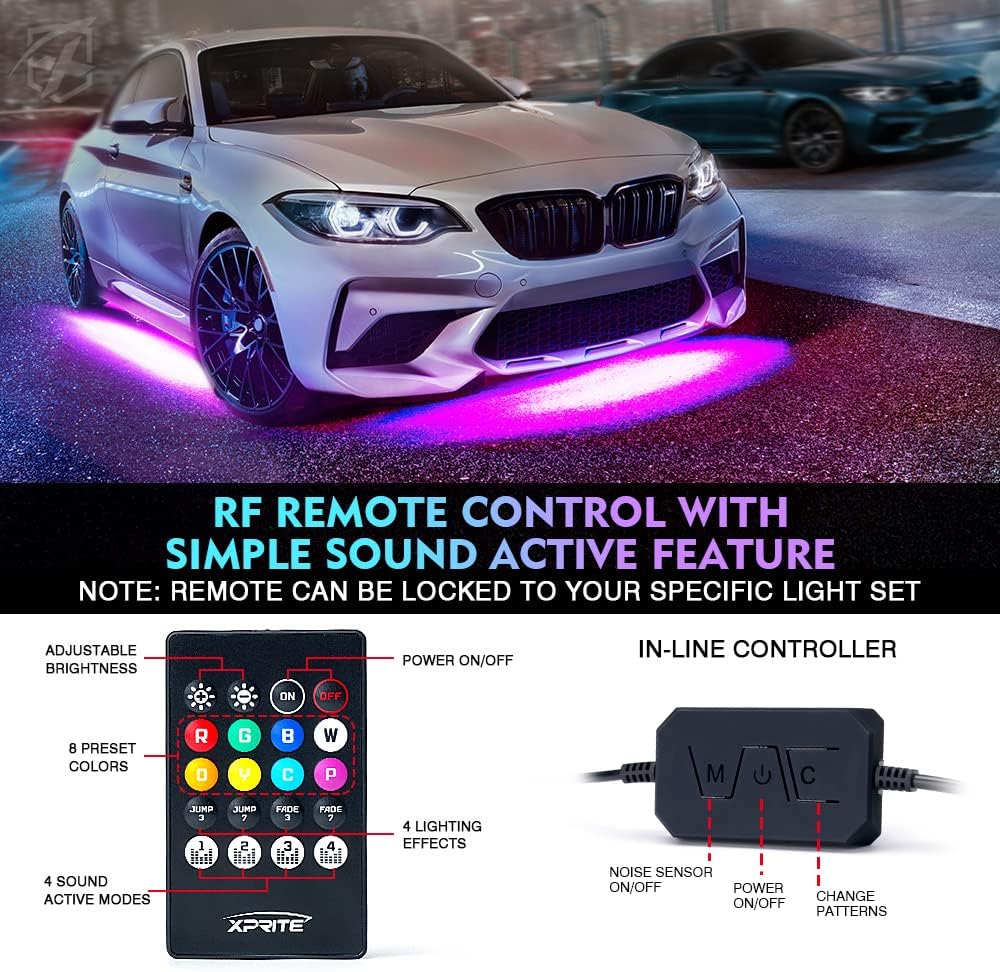 RGB LED Car Underglow Light Kit, 4 PCS, Pack of 2 G4002