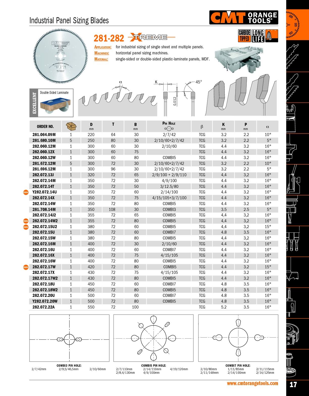 Industrial Panel Sizing Saw Blade, 220mm x 64 Teeth TCG Grind with 30mm Bore O453