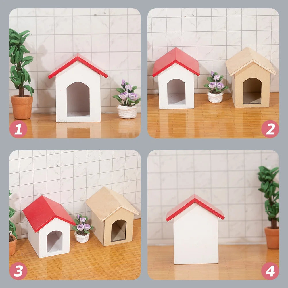Wooden Hut Cage Model House Furniture Accessory X60299