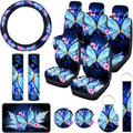 15 Pieces Butterfly Car Seat Covers Full Set with Steering Wheel Cover L62516