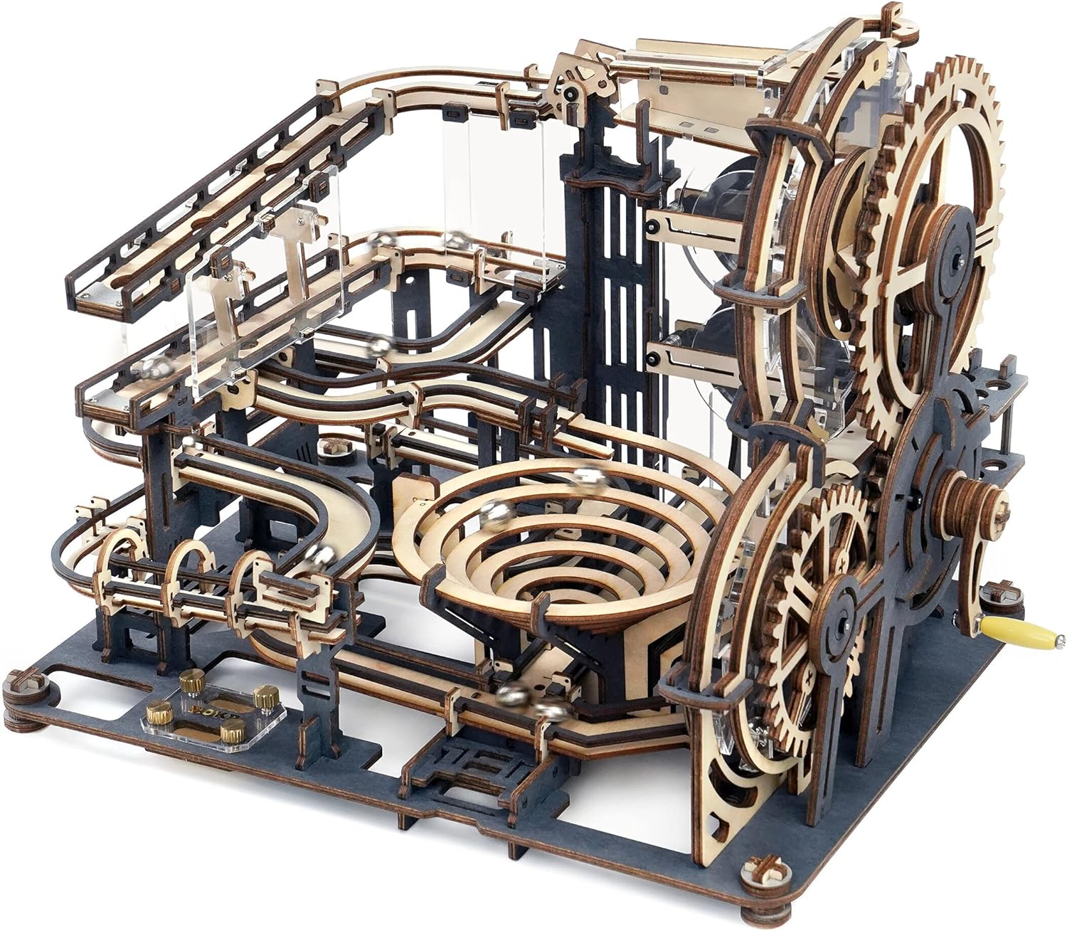 3D Wooden Puzzle Marble Run with 10 Steel Marbles Z8681