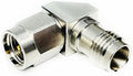 2.4 mm Female to 2.92 mm Male Right Angle Microwave Adapter, DC to 40 GHz, 50 Ohm, Stainless Steel Body R2918