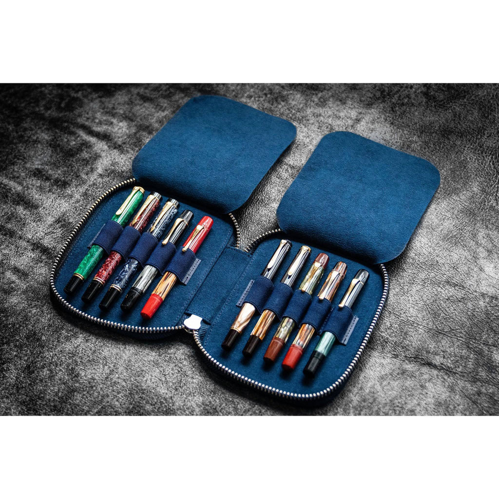 Navy Blue 10 Pen Zipper Case S4341