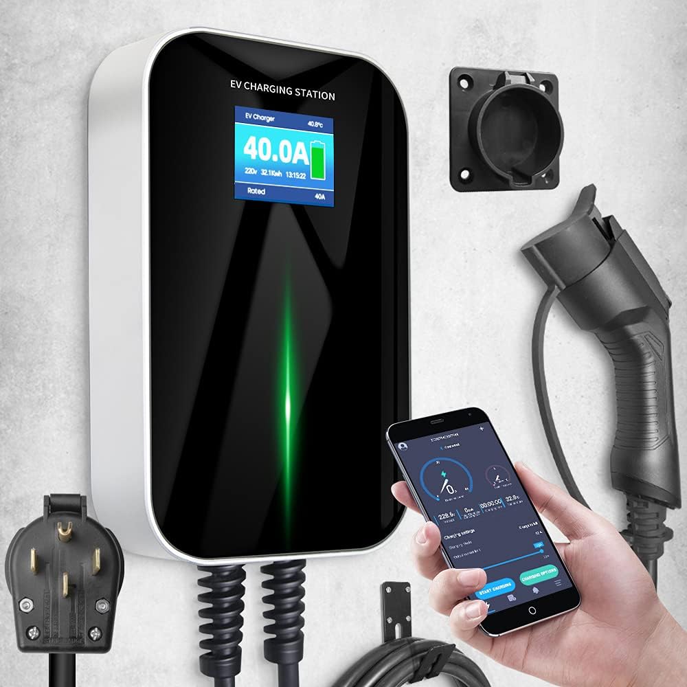 ev Charger Type 1 40Amp 9.6KW with APP, 20ft, SAE J1772 Standard Plug G752997