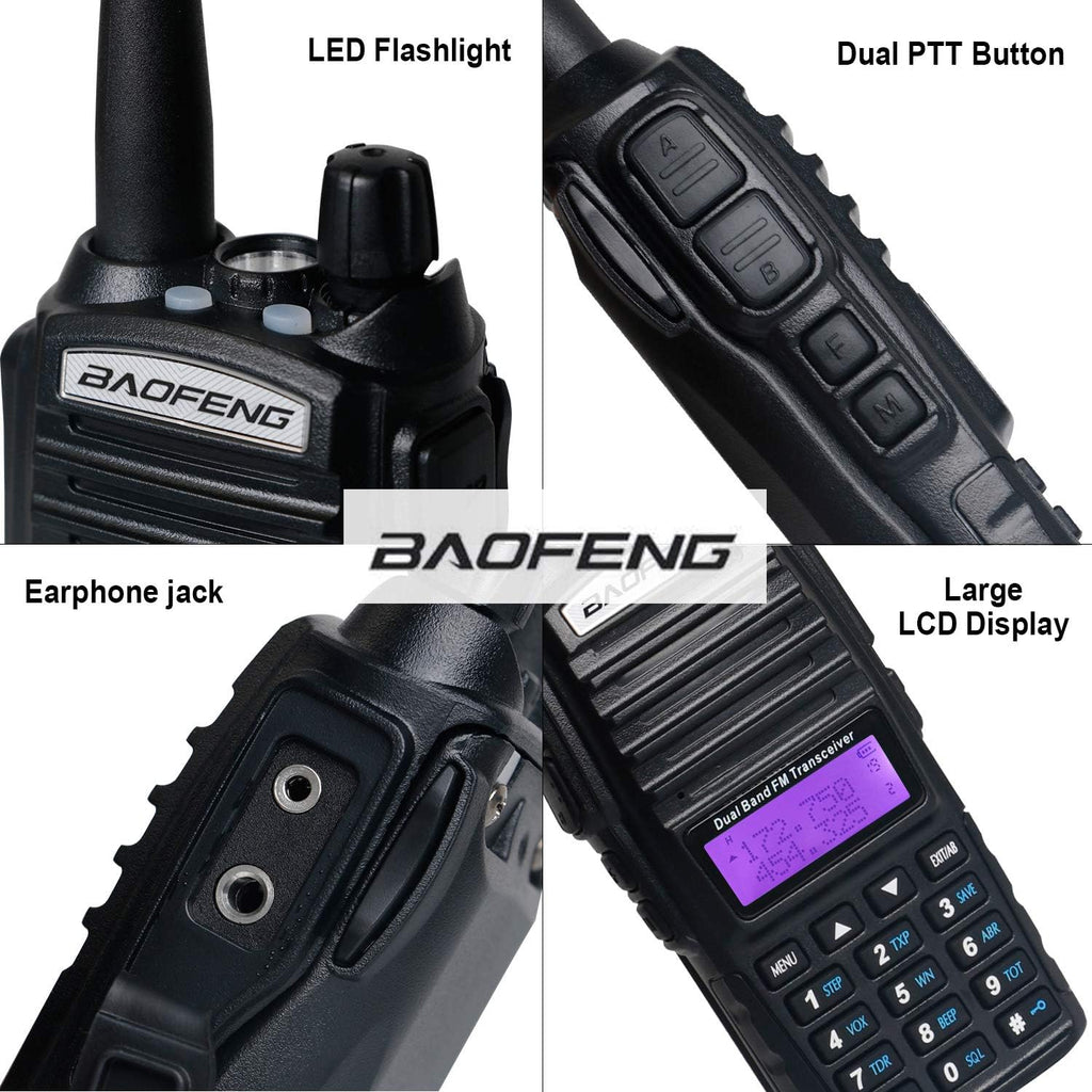 High Power 2 Way Radio Walkie Talkies 2 Pack Black F731