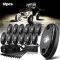 White 12Pods Led Rock Lights Kit with Switch Harness E45762