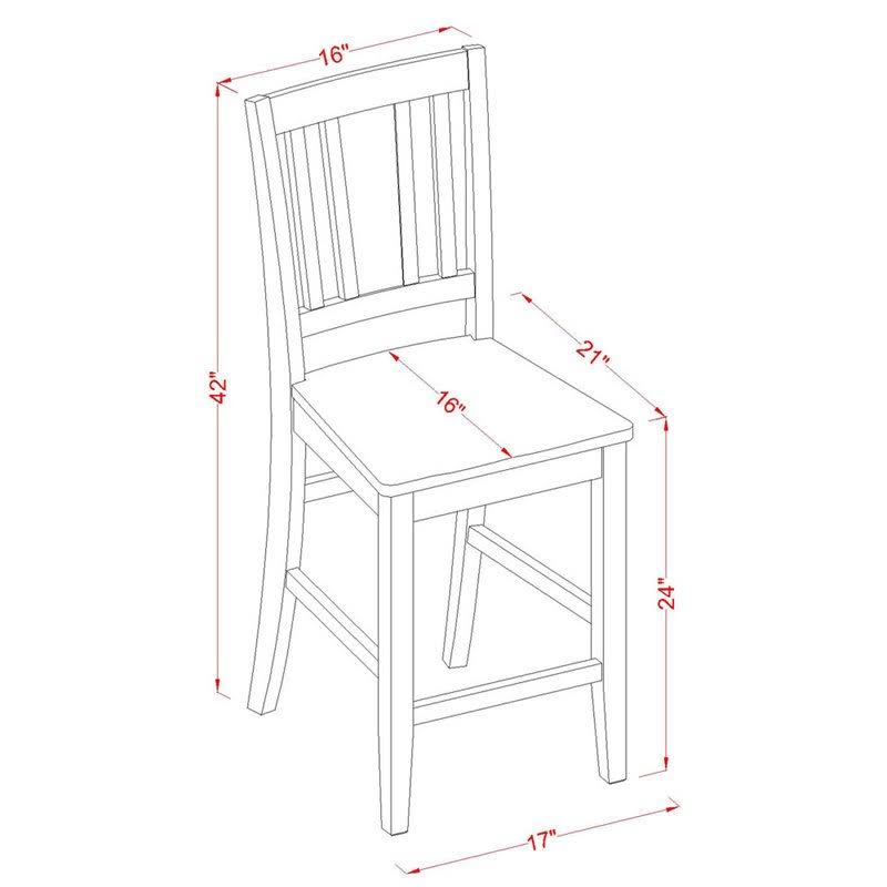 5 Piece Counter Height Dining Set with Table and 4 Chairs R583