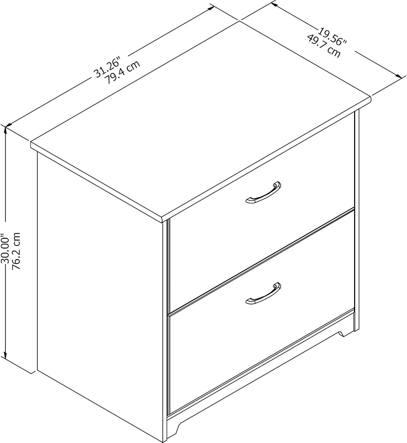 2 Drawer Lateral File Cabinet Heather Gray Z7777