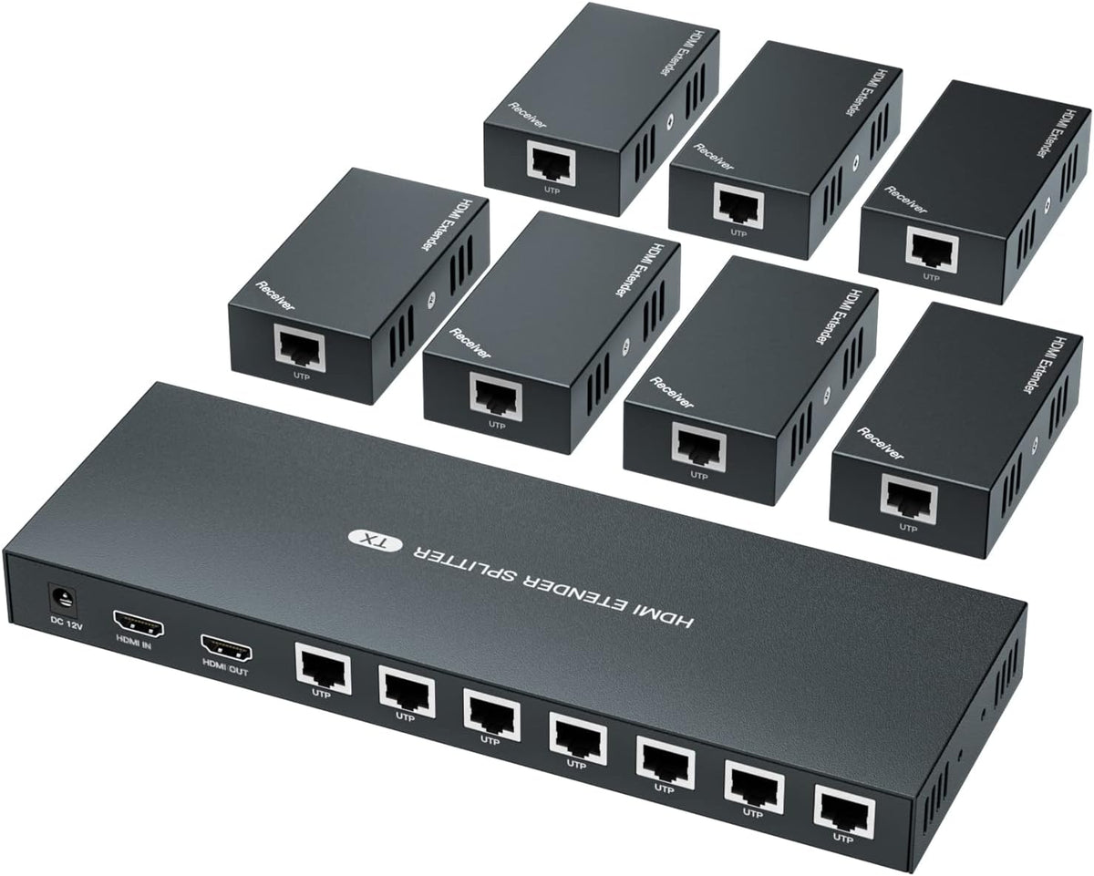 HDMI Extender Splitter 1x2 1080P@60Hz Over Cat 5E/6/7 Ethernet Cable 50m G7006
