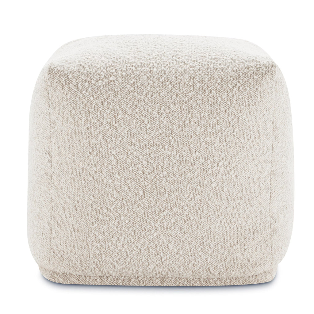 Crema White Boucle Pouf R22236