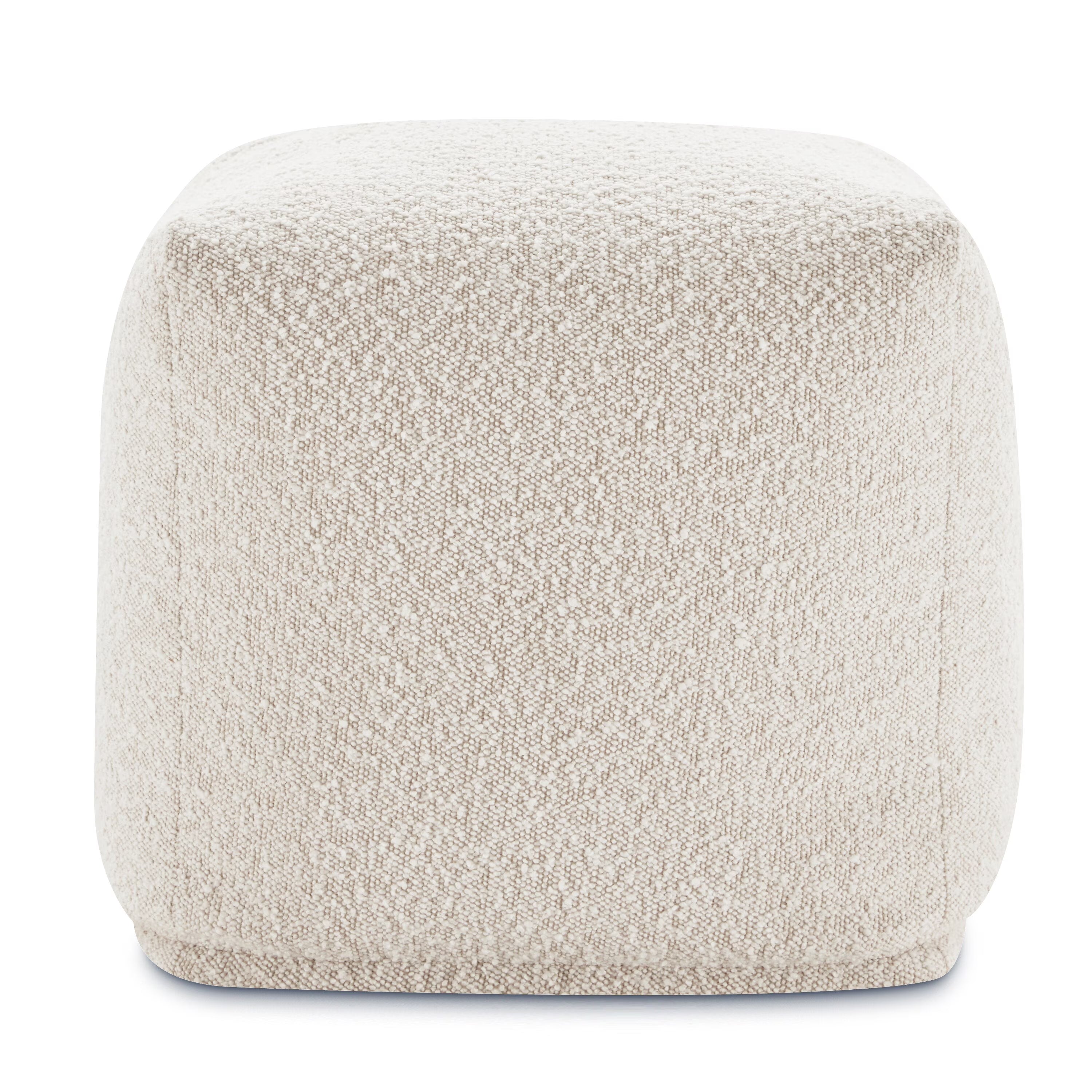 Crema White Boucle Pouf R22236