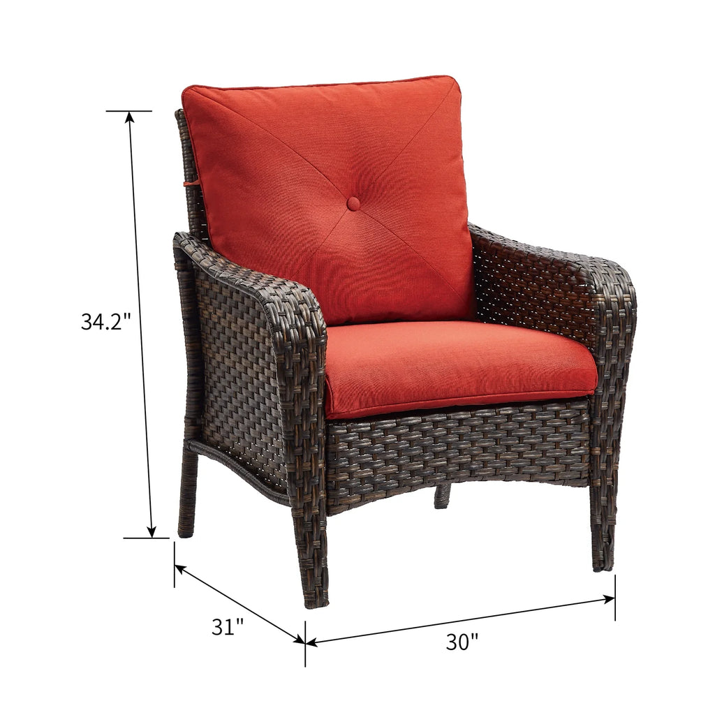 Red Cushioned Patio Chair Set of 2 C3851
