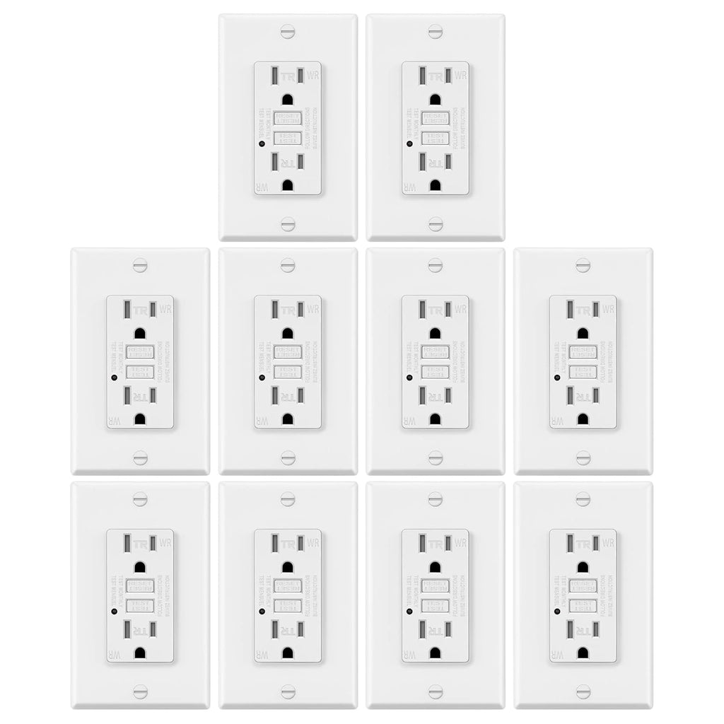 15A Weather Resistant GFCI Outlets with LED Indicator, White T251773